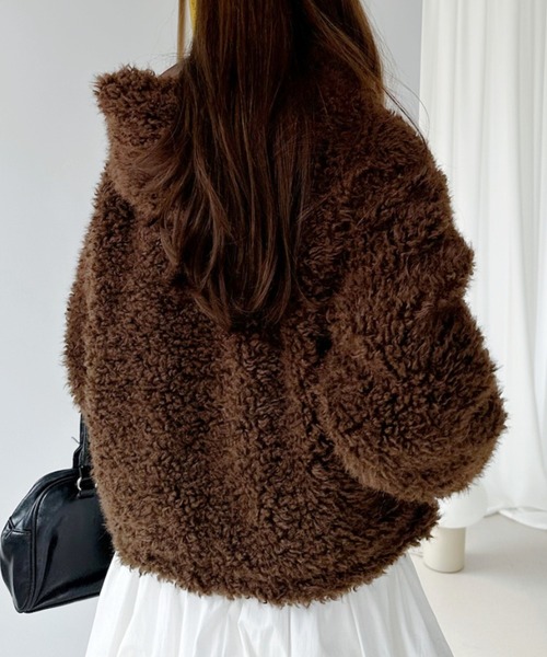 Ada. コート アウター もこもこ ボア フーディ ブルゾン レディース