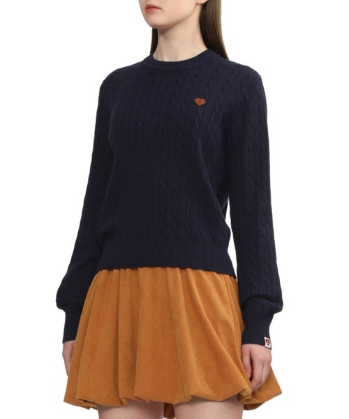 A BATHING APE（アベイシングエイプ） ニット セーター PU BADGE CABLE