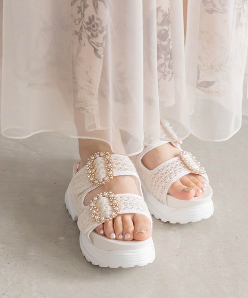 RANDA（ランダ） サンダル 2WAY ビシューバックルスポーツサンダル