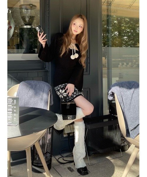 Darich（ダーリッチ） ワンピース ノルディックパネルニットミニ