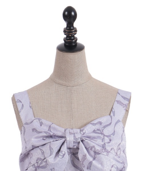 axes femme POETIQUE ジャンパースカート リボン柄ドールジャンスカ