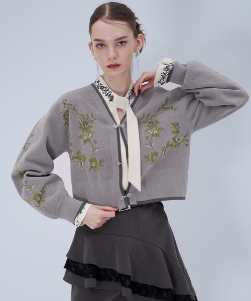 HARE（ハレ） カーディガン チャイナガラVニットカーディガン(HARE