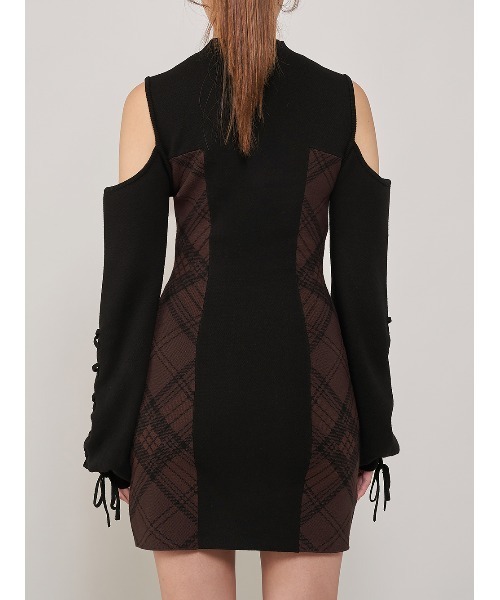 Darich（ダーリッチ） ワンピース サイドチェックニットミニワンピース
