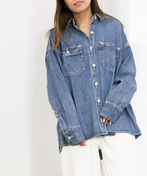 Levi's RED シャツ ブラウス Red/リーバイス レッド デニムステッチ