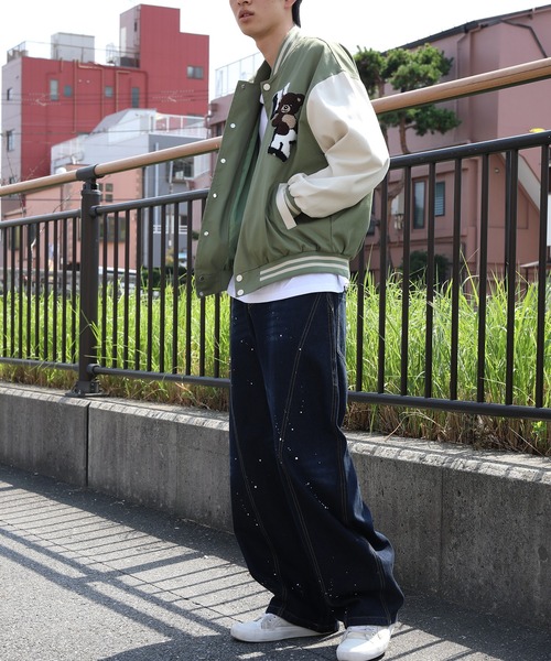 スタジャン HOOK -original- アメカジサガラ刺繍スタジャンジャケット