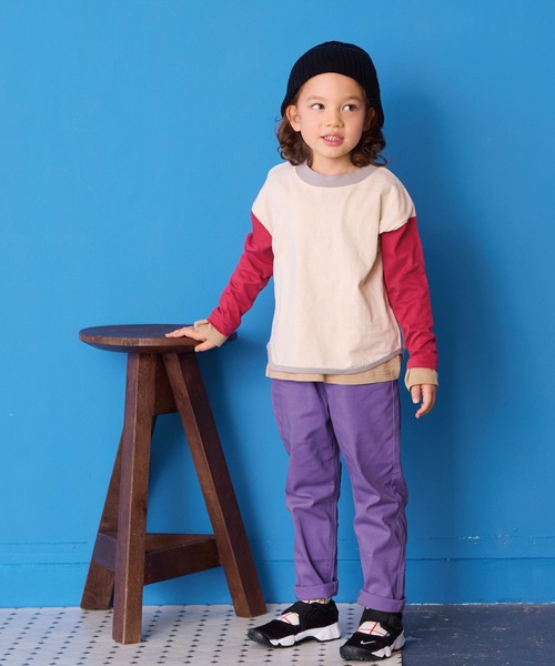 ゆみ ziggy zaza ストライプパンツ オレンジ 4歳 ストライプ柄パンツ