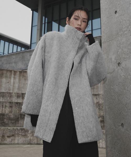 hellam（ヘラム） ステンカラーコート コート シャギースタンドカラー