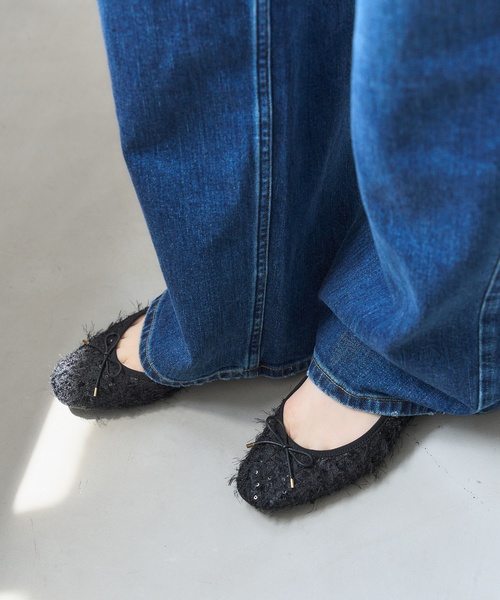 LE TALON（ル タロン） バレエシューズ パンプス フリンジスパンコール