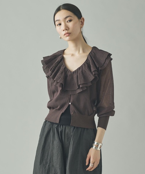 Curensology（カレンソロジー） カーディガン /ラッフルニット