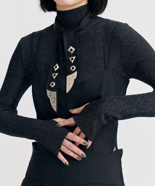 TOGA TOOトーガトゥ メタルコンチョリボンタイ TAKUYA着用 ブラック