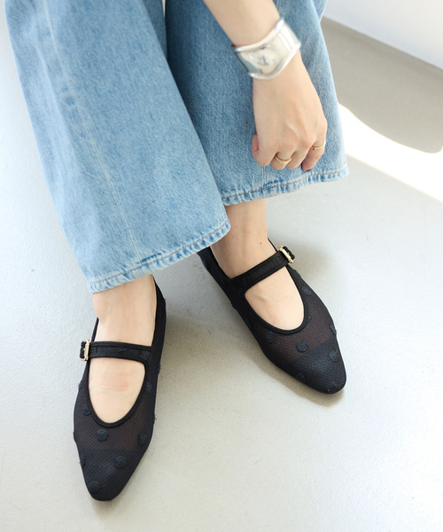 LE TALON（ル タロン） シューズ ドットチュールメリージェーン