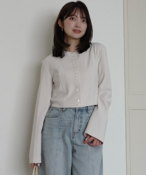 anuans（アニュアンス） カーディガン カットジョーゼットショート
