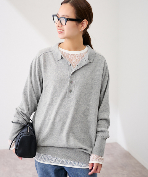 FRAMeWORK（フレームワーク） ニット セーター カシミヤロングポロ襟