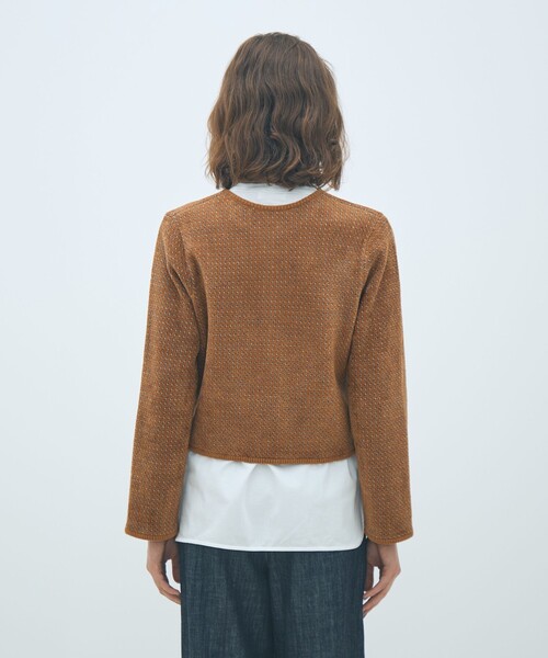 MACPHEE（マカフィー） カーディガン シェニールジャカード ジップ