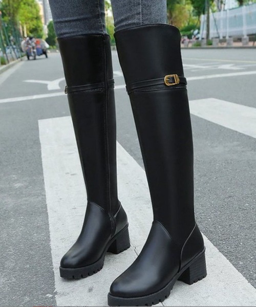 shoppinggo ブーツ ロングブーツ 裏起毛 ニーハイブーツ レディース