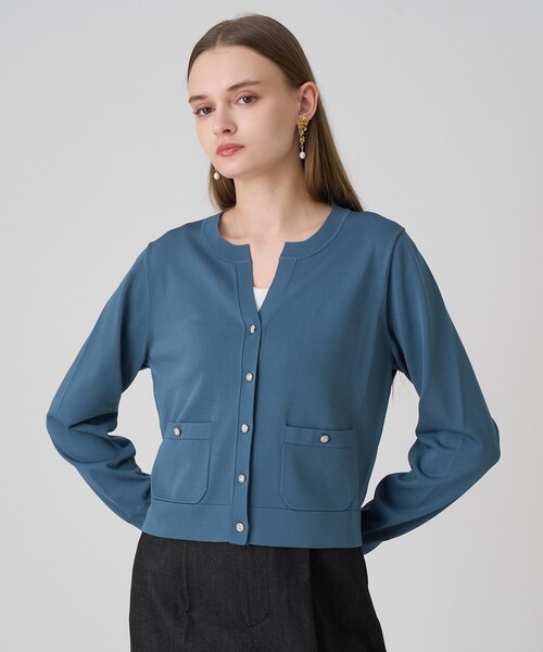 ANAYI（アナイ） カーディガン アソートビジュー釦ポケット