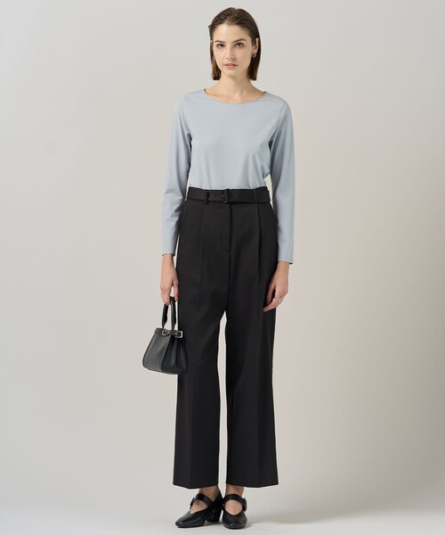 ICB（アイシービー） パンツ ウォームサテン ワイドストレートパンツ