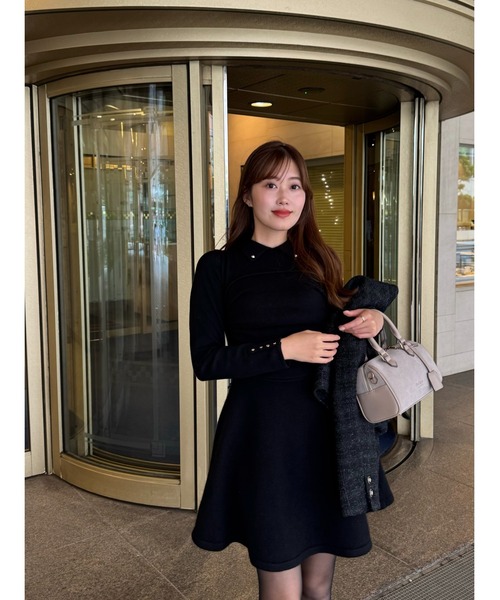 Her lip to ワンピース Paneled Flared Knit Mini Dress : ZOZOTOWN