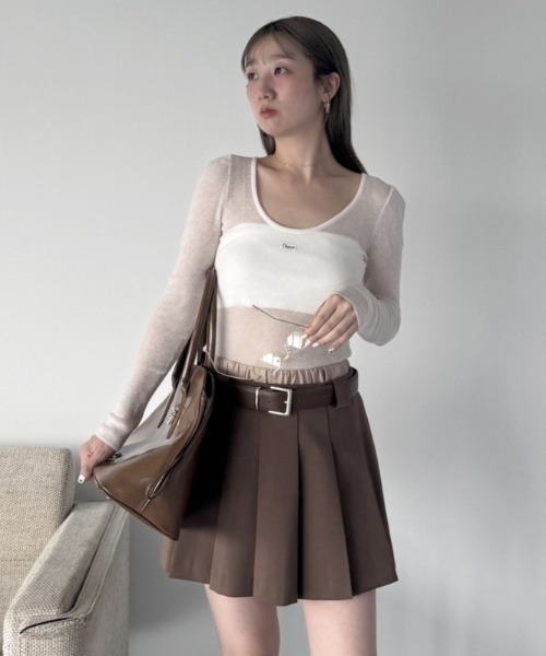 SNIDEL（スナイデル） パンツ レイヤードデザインプリーツスカショ