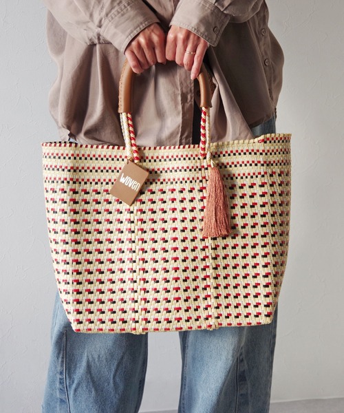 かごバッグ カゴバッグ WOVEN (ウーヴン) /ミドルトート メキシコ製