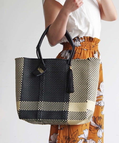 かごバッグ カゴバッグ WOVEN (ウーヴン) /ミドルトート メキシコ製
