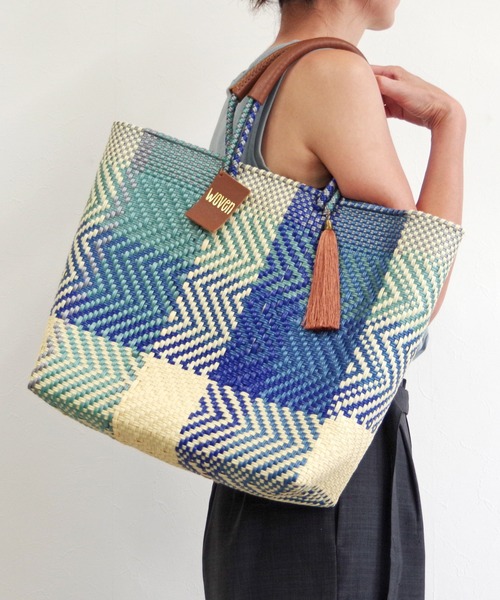 かごバッグ カゴバッグ WOVEN (ウーヴン) /ミドルトート メキシコ製