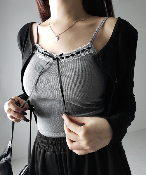 me+em select（ミームセレクト） キャミソール 「 カップ付き 」サテン