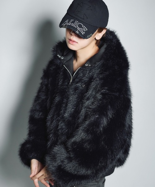 コート ジャケット ファーリバーシブルフードジャケット「UNISEX