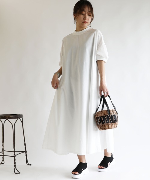 No one knows（ノーワンノーズ） ワンピース リブ付きAライン半袖