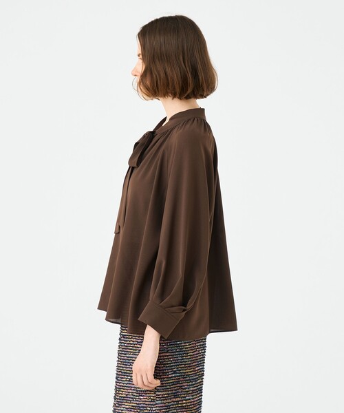 Ballsey（ボールジィ） ブラウス シャツ シアートロピカル ボウタイ