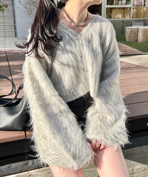 Kastane（カスタネ） カーディガン シャギークロップドカーディガン