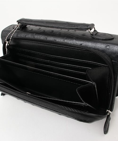 クラッチバッグ オーストリッチ・パイソン型押しメンズセカンドバッグ