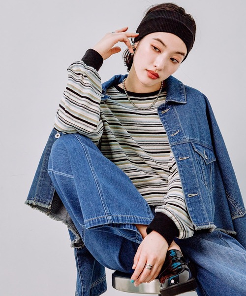 LEPSIM（レプシィム） tシャツ マルチボーダーロンT 291069 レディース