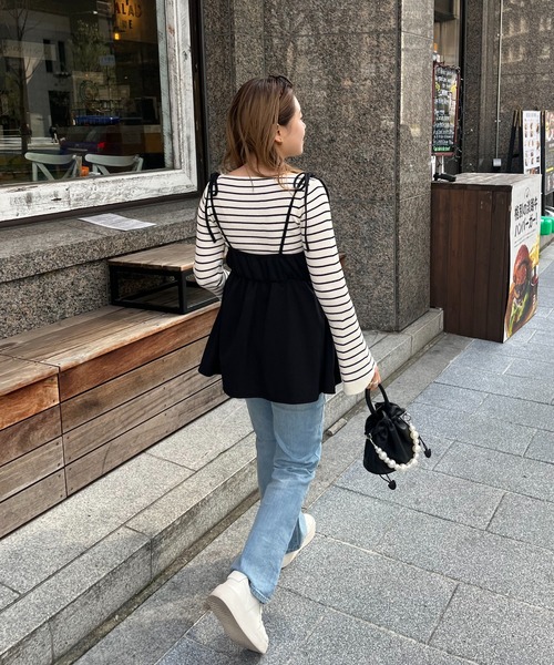 prose verse（プロズヴェール） キャミソール 「MOMO」肩リボンVネック