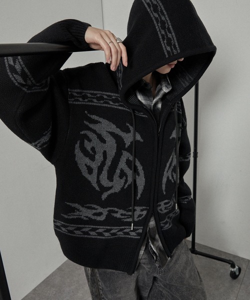 パーカー 「Alfred Alex」トライバル ローゲージ オーバーサイズ