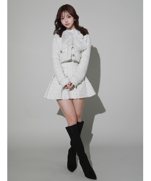 Darich（ダーリッチ） スカート ボックスプリーツツイードミニスカート