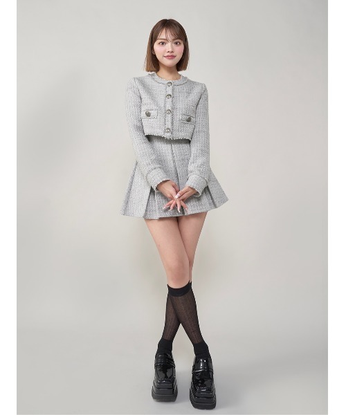 Darich（ダーリッチ） スカート ボックスプリーツツイードミニスカート