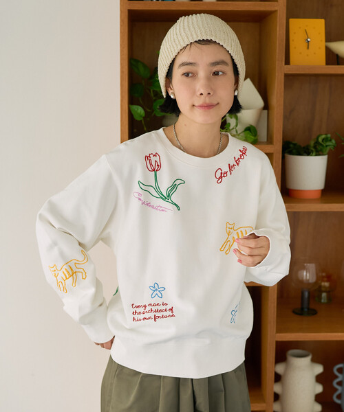 Freada（フリーダ） トレーナー スウェット チェーンステッチ