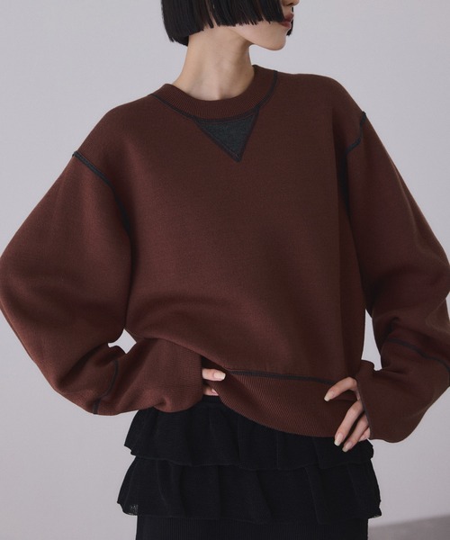 ADAM ET ROPE'（アダムエロペ） ニット セーター バイカラー