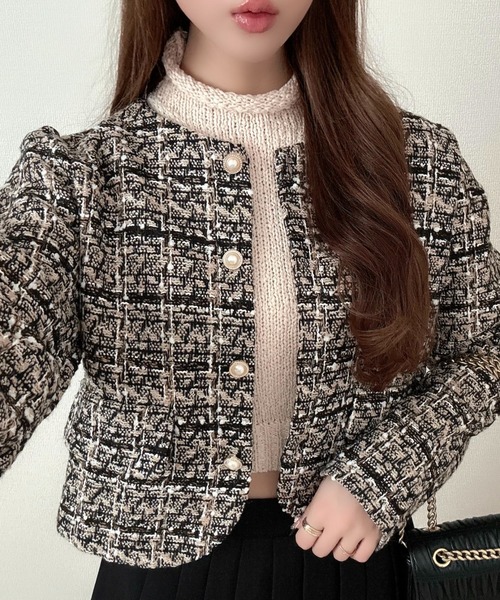 Ada. ジャケット ノーカラージャケット 「秋・冬ジャケット」金ボタン