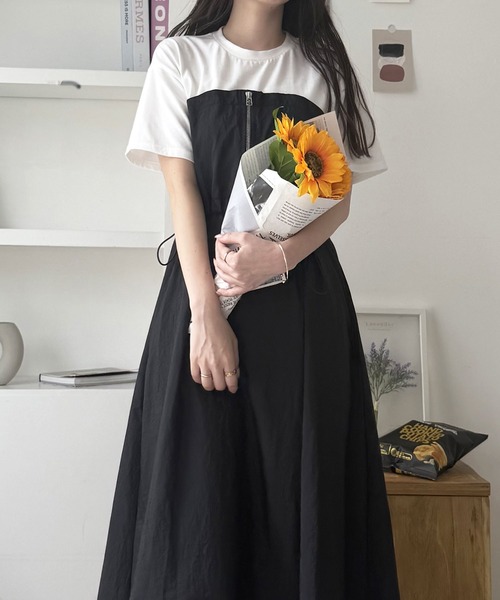 GeeRA（ジーラ） ワンピース 「S-XL展開」ハーフジップビスチェ