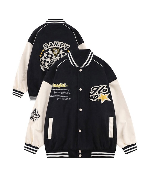 スタジャン 「HOOK」ユニセックス ワッペン 刺繍 カレッジ メンズ