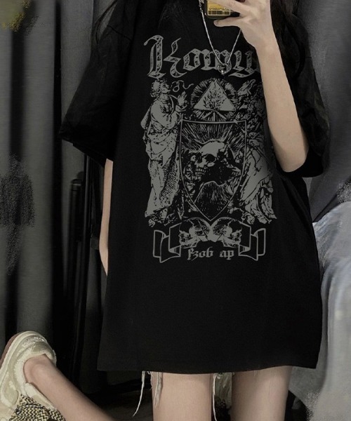 DEVICE（デバイス） tシャツ ダーク ドクロ グラフィック ヴィンテージ