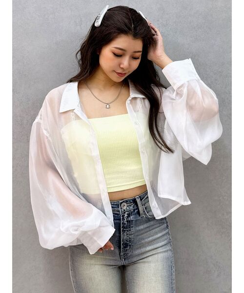 GYDA（ジェイダ） キャミソール chainストラップテレコビスチェ