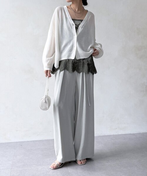 DouDou（ドゥドゥ） ブラウス シャツ 「新色追加」スカラレースキャミ