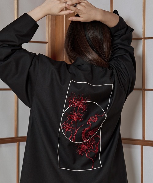 狐独 ジャケット テーラードジャケット 彼岸花刺繍テーラード