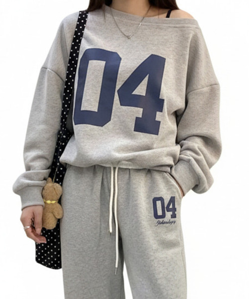 セットアップ ナンバリング スウェット 上下セットアップ レディース