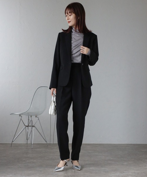 ＆HALF セットアップ テーラージャケットパンツスーツ2点セット「入学