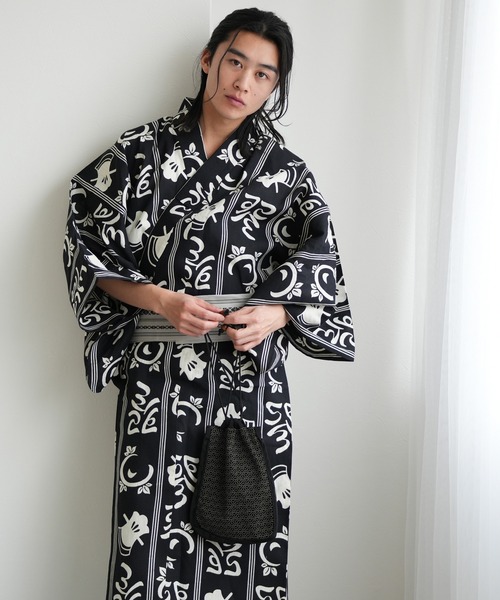 utatane 浴衣 手染め注染メンズ浴衣3点セット utatane×注染工房 斧琴菊