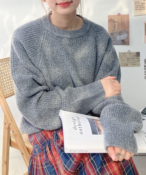 AS KNOW AS（アズノゥアズ） ニット セーターかのこ編みニットプル